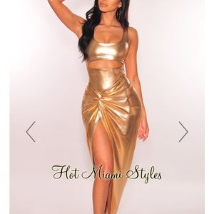 Bronze/Gold Metallic Two Piece Dress